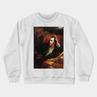 Faust in his Cabinet by Ary Scheffer Crewneck Sweatshirt